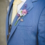 Corsage | Oudroze en blauw